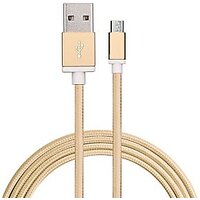 Limited Edition Golden Nylon Braided Micro USB V8 Data and Charging Cable for Redmi 3S