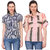 YALINA PLUS Women Combo of two Striped Half Sleeve Cotton Shirts