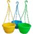 Hanging planter plastic with bottom tray multi color