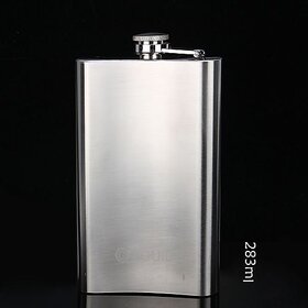 KUDOS STAINLESS STEEL 9 0Z LIQUOR ALCOHOL HIP FLASK - FOR WHISKY OR WINES