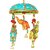 Rastogi Handicrafts Indian Traditional Elephant Umbrella Hanging Layer Of Five Elephant Door Hanging , Decorative Hanging (Turquoise)
