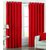 IDOLESHOP Polyester Red Plain Curtain Door(7 feet in Height, Pack of 2)