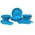 INCRIZMA Turquoise Blue Polypropylene (PP) Soup Set (18 Pcs)
