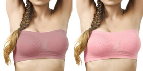 Hothy Wirefree Non-Padded Strapless Tube Bra (Pack Of 2)