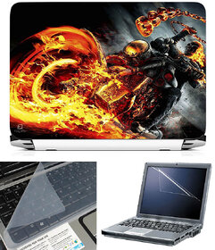 Finearts 3 In 1 Laptop Skin With Screen Protector And Key Guard - Ghost Rider