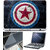 Finearts Laptop Skin 15.6 Inch With Key Guard & Screen Protector - Captain America Logo