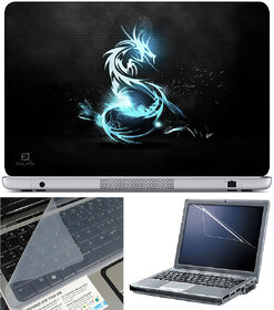 Finearts Laptop Skin 15.6 Inch With Key Guard & Screen Protector - Blue Dragon