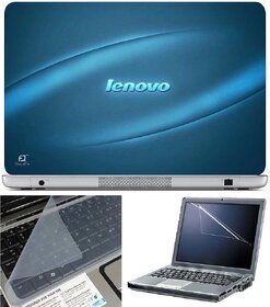 Finearts Laptop Skin Lenovo Blue  With Screen Guard And Key Protector - Size 15.6 Inch
