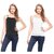 Akaas Multicolor Plain Cotton Blend Camisole (Pack of 2)