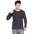 PAUSE Charcoal Textured Full Sleeve Round Neck Tee