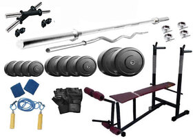 Protoner 22 Kgs PVC Weight With 6 In 1 Bench Home Gym Package