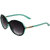 Zyaden Black & Blue Oval Sunglasses For Women 349