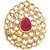 Oval Shaped Kundan Studded Golden Ring by 24Karats