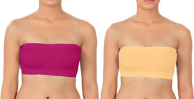 Hothy Wirefree Non-Padded Strapless Tube Bra (Pack Of 2)