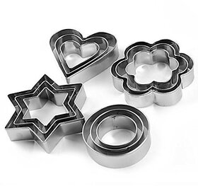 Kudos Stainless Steel Biscuits Bread Cookies decoration Cutter With 4 Shape 12 Pieces