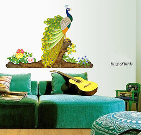 Walltola Peacock Bird Wall Sticker (150X85 Cm)