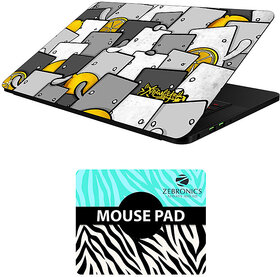 FineArts Combo of Alphabet Design - LS5198 Laptop Skin and Mouse Pad