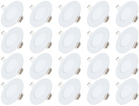 Bene LED 3w Round Panel Ceiling Light, Color of LED Warm White (Yellow) (Pack of 20 Pcs)