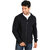 Campus Sutra Black Zipped Men Hooded Sweatshirt Option 1