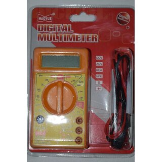 D830D Digital Multimeter LCD AC DC Measuring Voltage Current, Small, Yellow