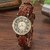 Ladies Designer Hollow Brown Analog Watch