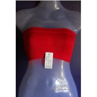                       Womens Seemless Tube Bra Red Strapless Sports Top Lingerie New Teen Age Bras 1pc                                              