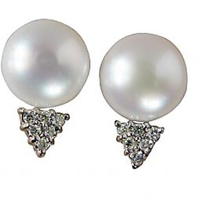                       Pearl  Diamond Earring Studs                                              