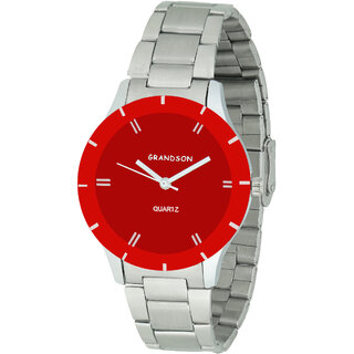 Grandson Red Dail Casual Analog Watch For Girl's And Women