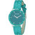 Grandson Green Leather Strap Casual Analog Watch For Girl's And Women