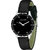 Grandson Black Leather Strap Casual Analog Watch For Girl's And Women