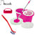 Skycandle Combo of Easy Cleaning Mop With Two Mop Heads With Cloth Cleaning Brush With Toilet Cleaning Brush