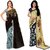 Anand Sarees Multicolor Georgette Printed Saree With Blouse Pack of 2