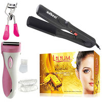 Nova Hair Straightener Cum Curler With Lady Shaver Nut