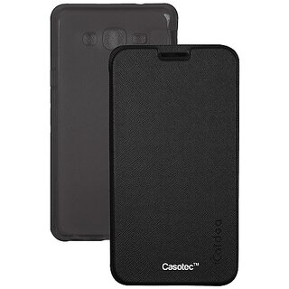 Caidea Flip Case Cover With Silicon Tpu Back For Samsung Galaxy Grand Prime G530 - Black