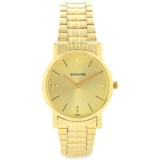 Sonata watches gold plated on sale