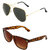 Zyaden Combo Of 2 Aviator Wayfarer Sunglasses