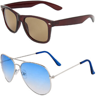 Zyaden Combo of 2 Aviator & Wayfarer Sunglasses
