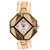 timiho golden colour crystal inside analog womens watch