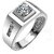 Rm Jewellers 92.5 Sterling Silver American Diamond Stylish Brilliant Ring For Men