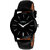 Lorenz 1015A Round Dial Black Synthetic Leather Unisex Watch