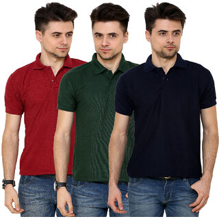 Pack of 3 Grand Bear Multicolor Polo Collar T-Shirt For Men