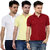 Grand Bear Men's Multicolor Polo Collar T-Shirt (Pack of 3)