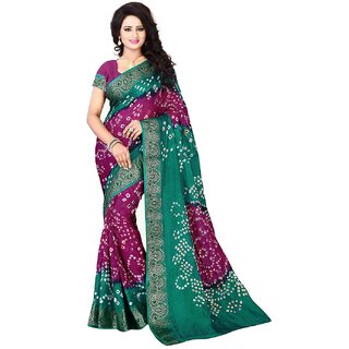                       Jamnagar badhani silk saree                                              