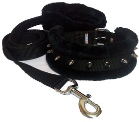 Petshop7 Nylon High Quality Spike Dog Collar  Leash Black - Medium- 1 Inch