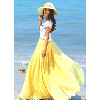 Raabta Fashion Yellow Long Skirt