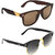 Zyaden Brown UV Protection Wayfarer Unisex Sunglasses Combo Of 2
