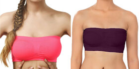 Hothy Wirefree Non-Padded Strapless Tube Bra (Pack Of 2)