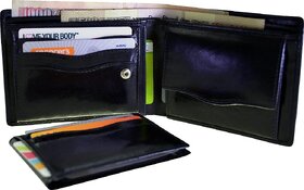 Arpera Black Genuine Leather Mens Wallet With Detachable Card Holder C11431-1