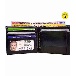                       Arpera Black Genuine Leather Mens Wallet With Hidden Compartment C11438-1.                                              
