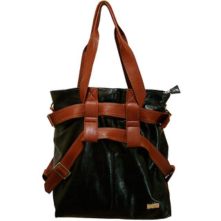                       Trendy Black  Brown Ladies Handbag                                              